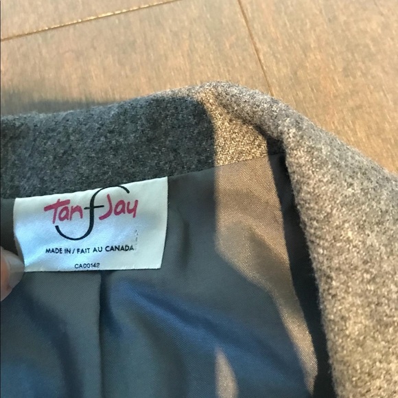 80s Vintage Gray Houndstooh Wool Blazer - Picture 7 of 7